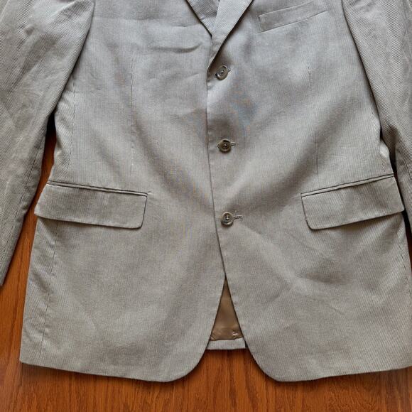 Brooks Brothers Blazer Men’s 41R Tan Cotton Stripe Jacket USA Made Classic Fit - Picture 4 of 15